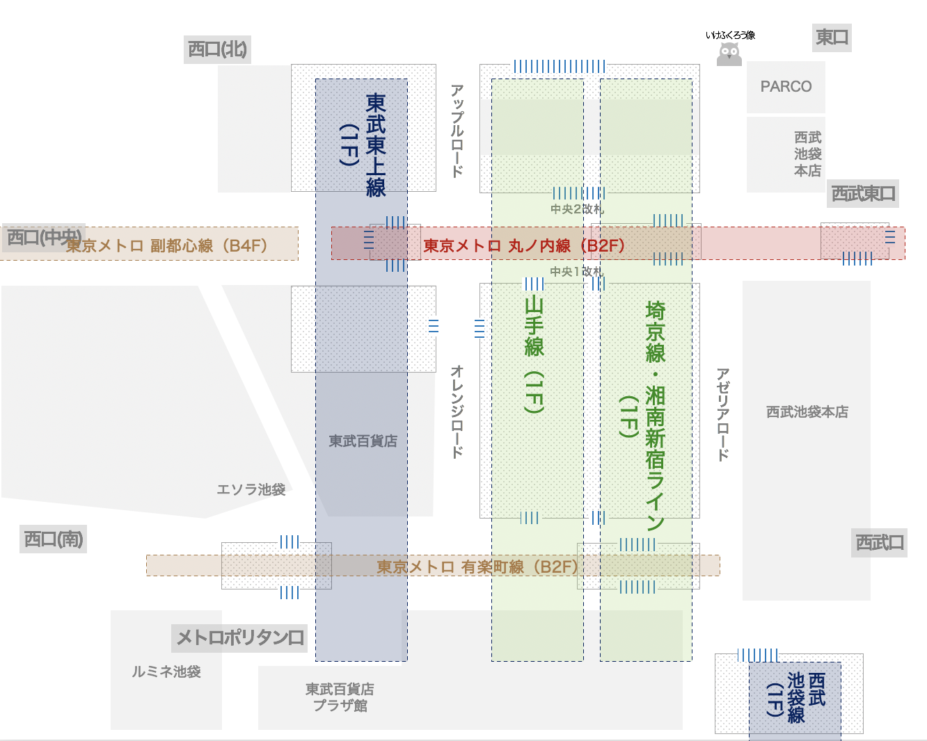 池袋駅 Jr山手線から東武東上線への乗換え道順 最短ルート つれてんてん